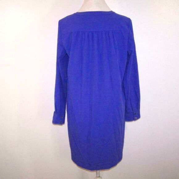 Ann Taylor Loft Womens Small Shirt Style Dress Purple Long Sleeve Stretch Flowy - Picture 6 of 7